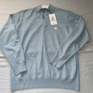 Wilson Men’s Sky Blue Quarter-Zip Collar Sweater NWT
